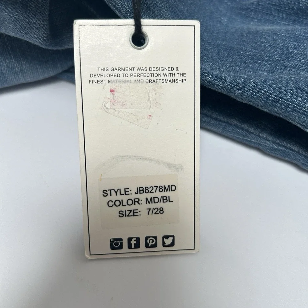 Judy Blue NWT Mid-Rise Skinny Fit Split Hem Denim‎ Jeans Size 7/28 Style #8278